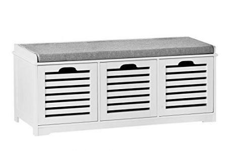 Banco pie de cama blanco