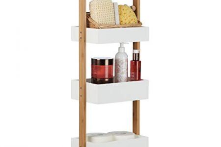 estantería baño madera blanca