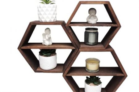 estantería hexagono