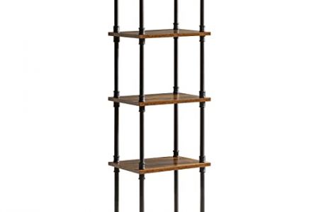 estantería madera y metal
