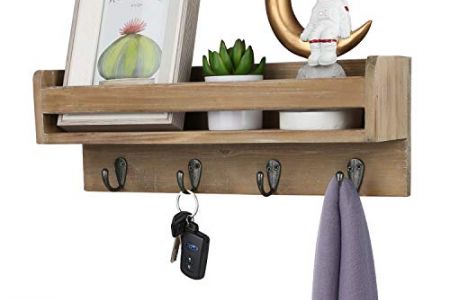Perchero de pared con estante