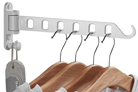 Perchero pared plegable blanco