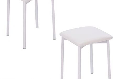 Taburete bajo blanco