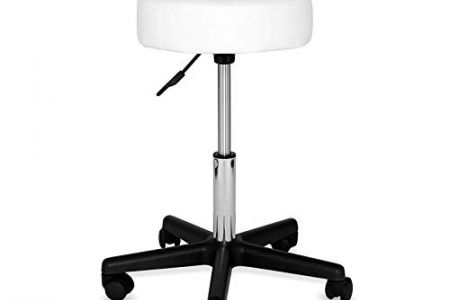 Taburete con ruedas blanco
