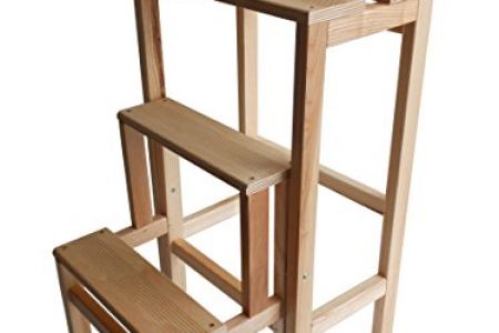 Taburete escalera madera