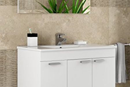 Mueble de baño con espejo y lavabo