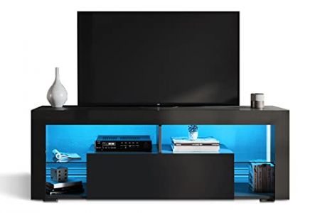 Mueble tv negro brillo