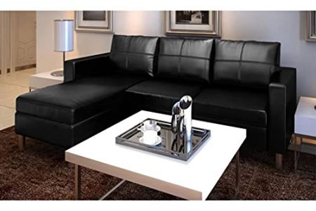 Sofá chaise longue negro