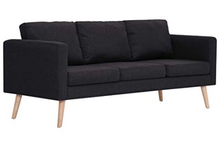 Sofá negro 3 plazas